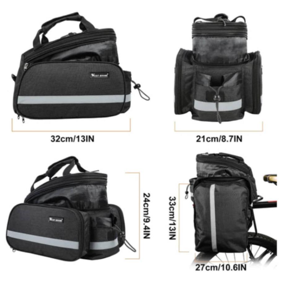 Water-Resistant Rear Rack Bag